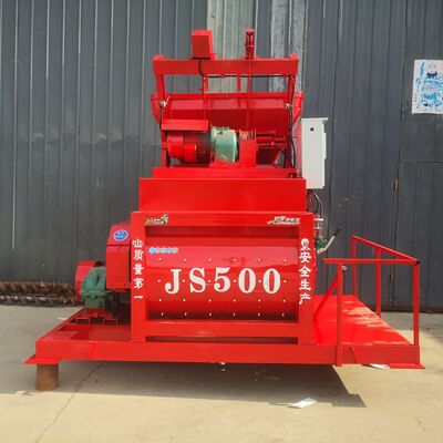 JS500 type twin-axle concrete mixer.HZS25 type concrete mixer station.High-efficiency main equipment for small and medium-sized construction projects and prefabricated component factories.
